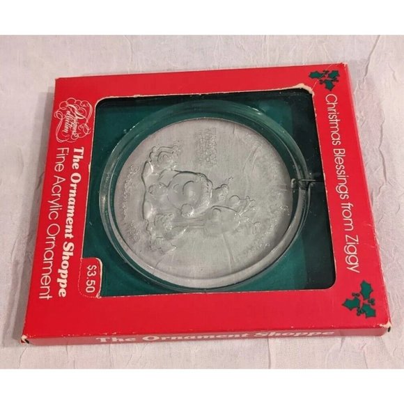 Vtg 1980 Ziggy Christmas Ornament Shoppe Blessings From Clear Acrylic 80s Retro - Picture 13 of 15